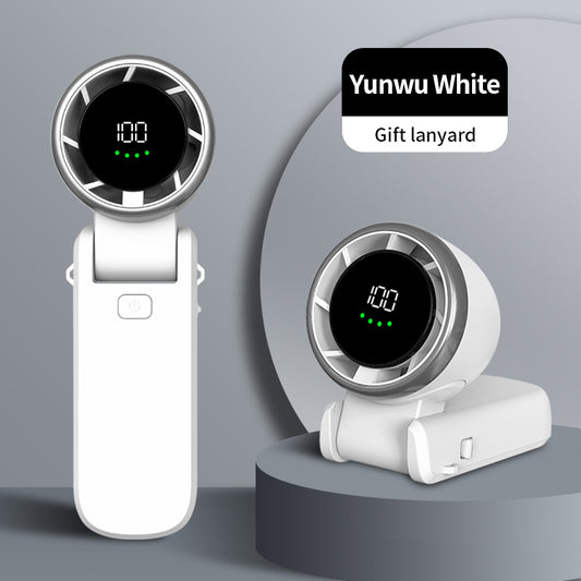 Welaso Handheld Fan– Ultimate Flexibility: High-Power Motor, LED Display, 5000mAh Rechargeable, 5-Speed, Foldable Design, 3-IN-1 Portable Hand/Desk/Neck Fan for Travel, Gift