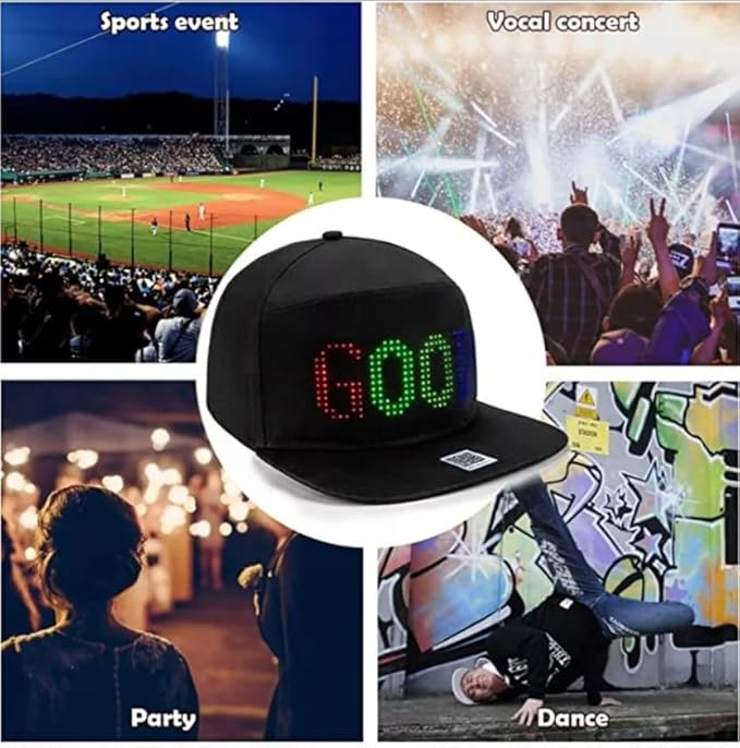 Programmable Message Hat LED Colorful Message Display, App Controlled (US, Digital, 5 1/8, Tall Plus, Polyester)