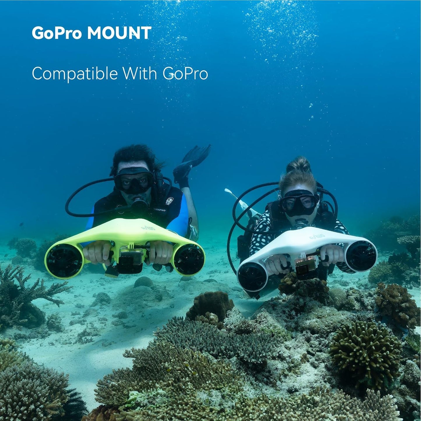 Asiwo Underwater Scooter, Sea Scooter Dual Motors with Action Camera Mount for Kids/Adults, Water Scooter 40M Waterproof for Scuba Diving Snorkeling Pool Sea Adventures