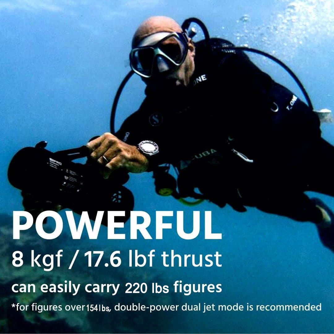LEFEET S1 Professional Underwater Scooter with Dual Propeller for Sea Hunting Fishing,Scuba Diving,Snorkeling,Swimming,Underwater Exploration and Rescue，2 Set Waterscooters+Dual Rail Kit+Leg Strap