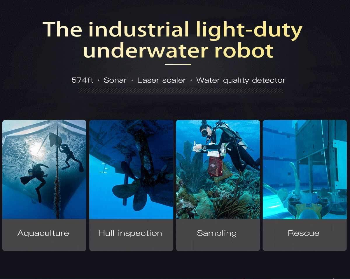 GENEINNO 150M Tether Titan Professional Underwater Drone ROV AUV Robot with 4K UHD Camera Remote Control Undersea Detection for Viewing, Recording, Fishing, Salvage Work