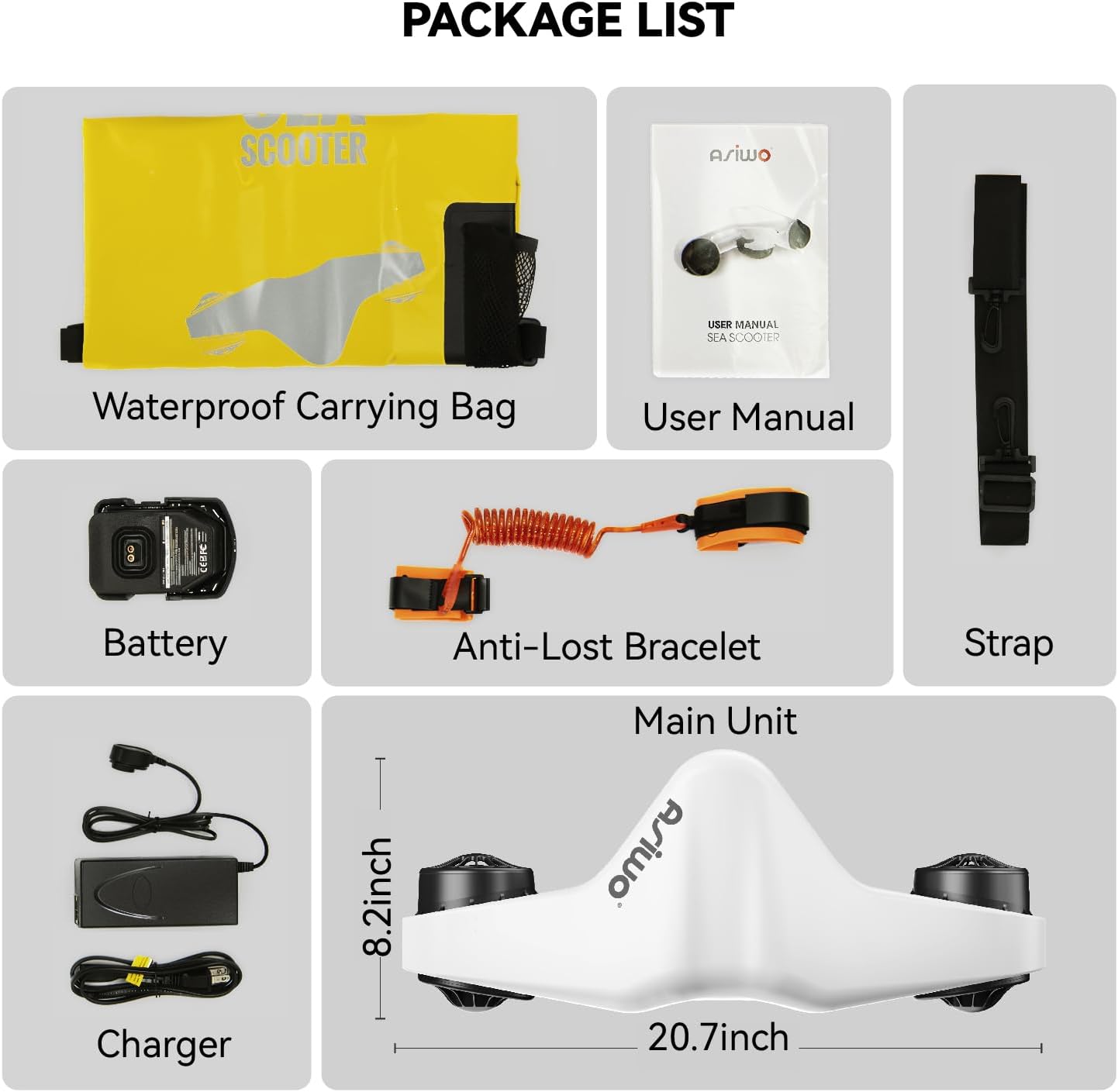 Asiwo Manka Underwater Scoote,White